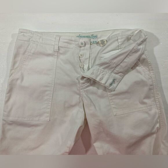 Y2K American Eagle Shorts Women’s 8 White Bermuda Cut Off Canvas Casual - Picture 4 of 10
